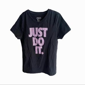 Girls Nike T-shirt Black Polka Dots Size: L